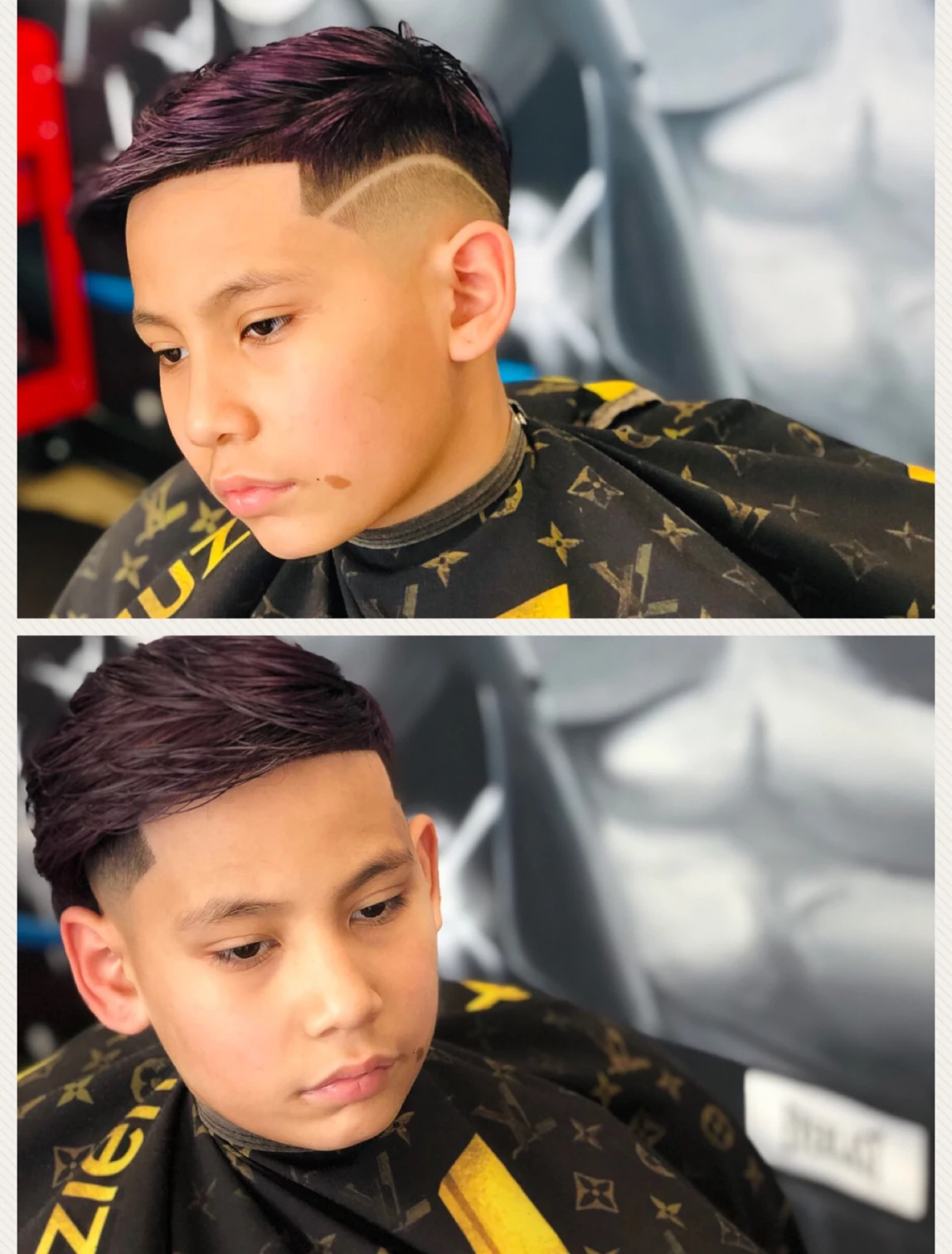 Young boy with stylish haircut